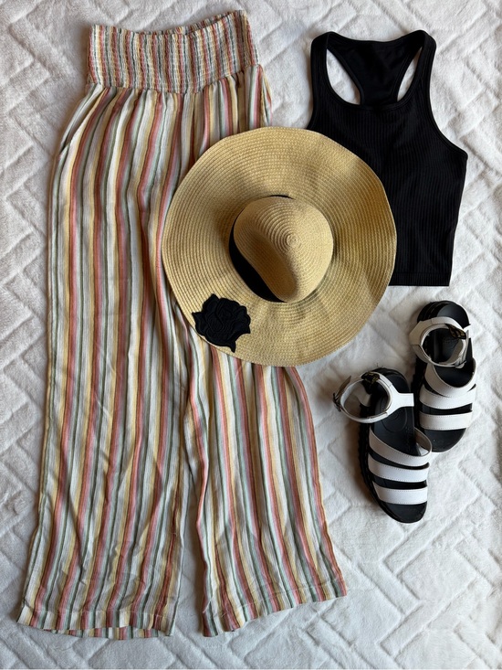 Billabong Pants - Billabong New Waves Wide Leg Pants (Striped)